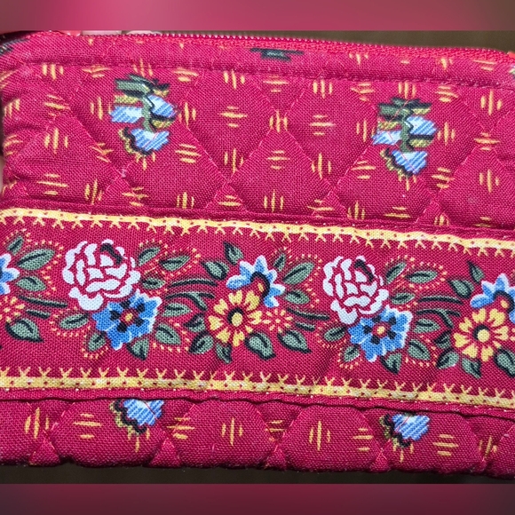 Vintage 90s Vera Bradley Provincial Red Coin Purse ID Holder Zip Top ,4.5"×4" - Picture 8 of 9